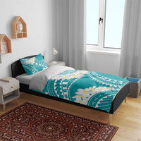 Polynesian Vintage Floral Bedding Set Teal Motifs - Polynesian Pride