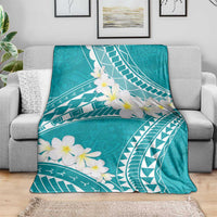 Polynesian Vintage Floral Blanket Teal Motifs - Polynesian Pride