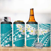 Polynesian Vintage Floral 4 in 1 Can Cooler Tumbler Teal Motifs - Polynesian Pride