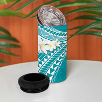 Polynesian Vintage Floral 4 in 1 Can Cooler Tumbler Teal Motifs - Polynesian Pride