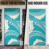 Polynesian Vintage Floral Door Cover Teal Motifs - Polynesian Pride
