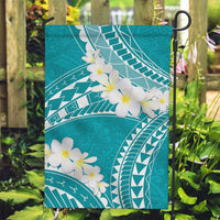 Polynesian Vintage Floral Garden Flag Teal Motifs - Polynesian Pride