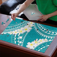 Polynesian Vintage Floral Puzzle Teal Motifs - Polynesian Pride