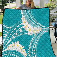 Polynesian Vintage Floral Quilt Teal Motifs - Polynesian Pride