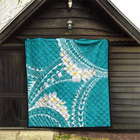 Polynesian Vintage Floral Quilt Teal Motifs - Polynesian Pride