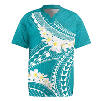 Polynesian Vintage Floral Rugby Jersey Teal Motifs - Polynesian Pride