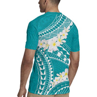 Polynesian Vintage Floral Rugby Jersey Teal Motifs - Polynesian Pride
