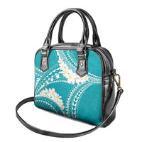 Polynesian Vintage Floral Shoulder Handbag Teal Motifs - Polynesian Pride