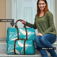 Polynesian Vintage Floral Travel Bag Teal Motifs - Polynesian Pride