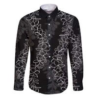 Hawaii Plumeria Lei Family Matching Long Sleeve Bodycon Dress and Hawaiian Shirt Aloha Festive Vibe