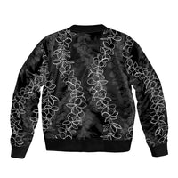 Hawaii Plumeria Lei Sleeve Zip Bomber Jacket Aloha Festive Vibe