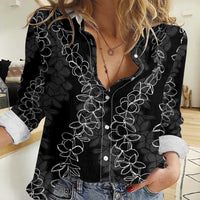 Hawaii Plumeria Lei Women Casual Shirt Aloha Festive Vibe