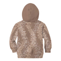 Hawaii Plumeria Lei Kid Hoodie Aloha Festive Vibe - Beige