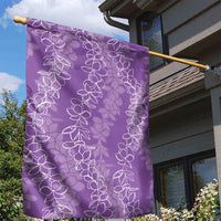 Hawaii Plumeria Lei Garden Flag Aloha Festive Vibe - Violet