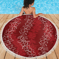 Hawaii Plumeria Lei Beach Blanket Aloha Festive Vibe - Crimson