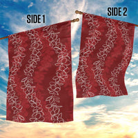 Hawaii Plumeria Lei Garden Flag Aloha Festive Vibe - Crimson