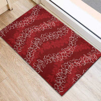 Hawaii Plumeria Lei Rubber Doormat Aloha Festive Vibe - Crimson LT7 - Polynesian Pride