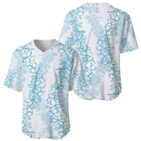 Hawaii Plumeria Lei Baseball Jersey Aloha Festive Vibe - Turquoise