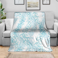 Hawaii Plumeria Lei Blanket Aloha Festive Vibe - Turquoise