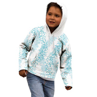 Hawaii Plumeria Lei Kid Hoodie Aloha Festive Vibe - Turquoise