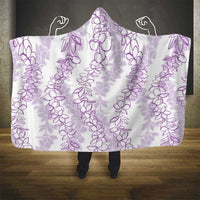 Hawaii Plumeria Lei Hooded Blanket Aloha Festive Vibe - Amethyst