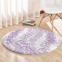 Hawaii Plumeria Lei Round Carpet Aloha Festive Vibe - Amethyst
