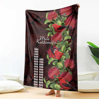 Hawaii Mele Kalikimaka Kakau Blanket I'iwi Bird on Ohia Lehua