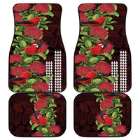 Hawaii Mele Kalikimaka Kakau Car Mats I'iwi Bird on Ohia Lehua
