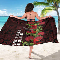 Hawaii Mele Kalikimaka Kakau Sarong I'iwi Bird on Ohia Lehua