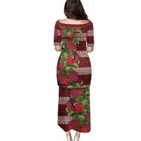 Hawaii Christmas Mele Kalikimaka Family Matching Puletasi and Hawaiian Shirt I'iwi Bird on Ohia Lehua