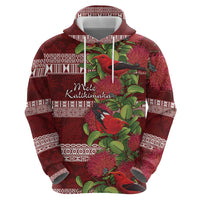 Hawaii Christmas Mele Kalikimaka Hoodie I'iwi Bird on Ohia Lehua LT7 - Polynesian Pride