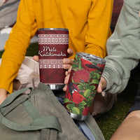 Hawaii Christmas Mele Kalikimaka Tumbler Cup I'iwi Bird on Ohia Lehua