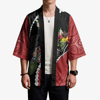 New Zealand Christmas Kimono Flora Map with Birds - Polynesian Pride