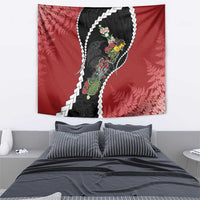 New Zealand Christmas Tapestry Flora Map with Birds - Polynesian Pride