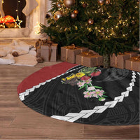 New Zealand Christmas Tree Skirt Flora Map with Birds - Polynesian Pride