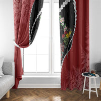 New Zealand Christmas Window Curtain Flora Map with Birds - Polynesian Pride