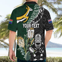 Custom South Africa Mix New Zealand Rugby 2023 Hawaiian Shirt World Cup Greatest Rivalry LT7 - Polynesian Pride