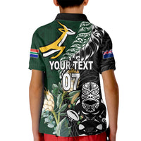 Custom South Africa Mix New Zealand Rugby 2023 Kid Polo Shirt World Cup Greatest Rivalry LT7 - Polynesian Pride