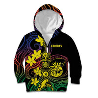 New Caledonia Kanaky Personalized Kid Hoodie Fleche Faitiere - Plumeria