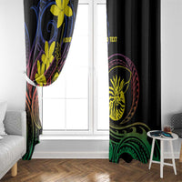 New Caledonia Kanaky Personalized Window Curtain Fleche Faitiere - Plumeria