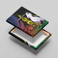 New Caledonia Kanaky Personalized Canvas Wall Art Fleche Faitiere Mix Kagu