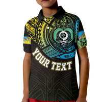 Personalised Vanuatu Kid Polo Shirt Turtle Chest Tattoo Flag Color - Torba LT7 Kid Black - Polynesian Pride