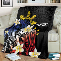 Personalized Philippines Tribal Blanket Tropical Waves - Plumeria LT7 - Polynesian Pride