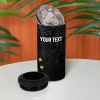 Personalized Philippines Tribal 4 in 1 Can Cooler Tumbler Tropical Waves - Plumeria LT7 - Polynesian Pride