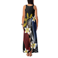 Personalized Philippines Tribal Family Matching Tank Maxi Dress and Hawaiian Shirt Tropical Waves - Plumeria