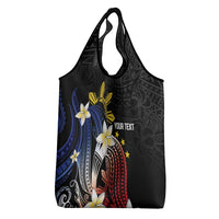 Personalized Philippines Tribal Grocery Bag Tropical Waves - Plumeria