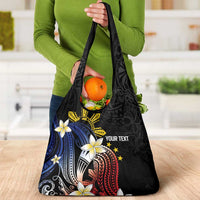 Personalized Philippines Tribal Grocery Bag Tropical Waves - Plumeria