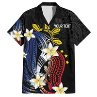 Personalized Philippines Tribal Hawaiian Shirt Tropical Waves - Plumeria LT7 Black - Polynesian Pride