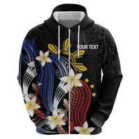 Personalized Philippines Tribal Hoodie Tropical Waves - Plumeria