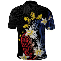 Personalized Philippines Tribal Polo Shirt Tropical Waves - Plumeria